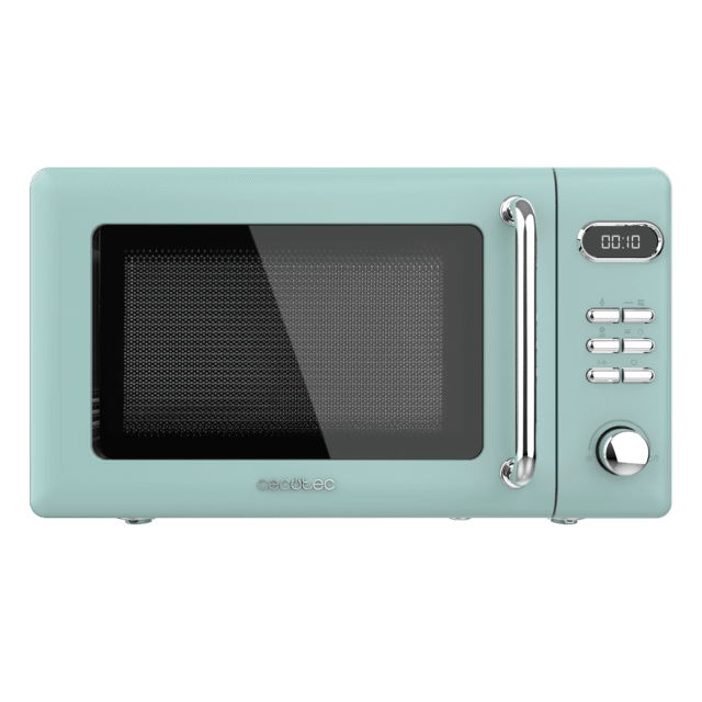 Cecotec ProClean 5110 Retro Green Microondas digital con grill de 20 L y 700 W. Microondas con grill