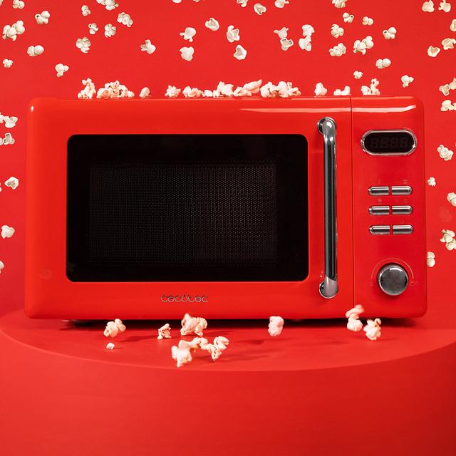 Cecotec ProClean 5110 Retro Red Microondas Digital Con Grill De 20 Y 700 W. Microondas Con Grill