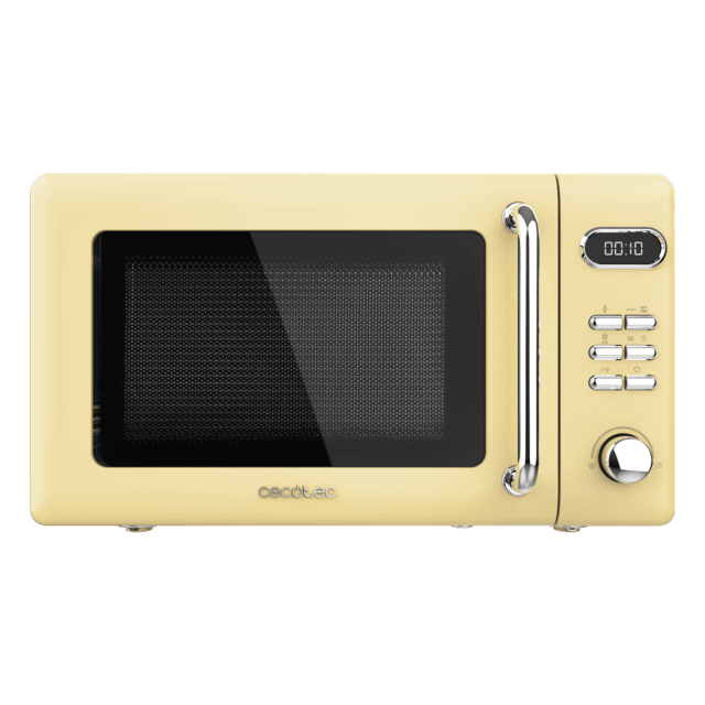 Cecotec ProClean 5110 Retro Yellow Microondas Digital Con Grill De 20 L Y 700 W. Microondas Con Grill