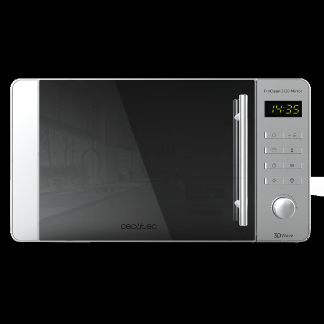Cecotec ProClean 5120 Inox. Microondas De 700 W Grill 800 W Capacidad 20 L Revestimiento Ready2Clean Para Mejor Limpieza Tecnología 3DWave 8 Programas Diseño Frontal Puerta Espejo<h2 Class="d-flex Justify-content-center Justif