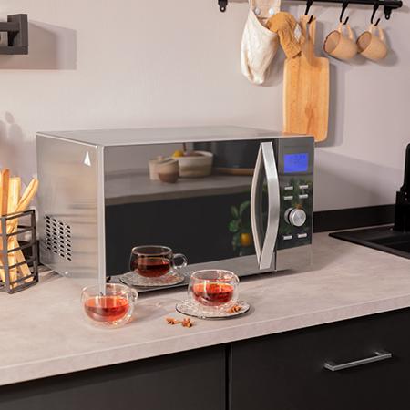 Cecotec ProClean 8110. Microondas Con Grill De 1000 W Capacidad De 28l Revestimiento Ready2Clean Grill 1000W 5 Niveles Funcionamiento 8 Programas Temporizador 60 Min Pantalla LED Microondas 28 L Con Grill  