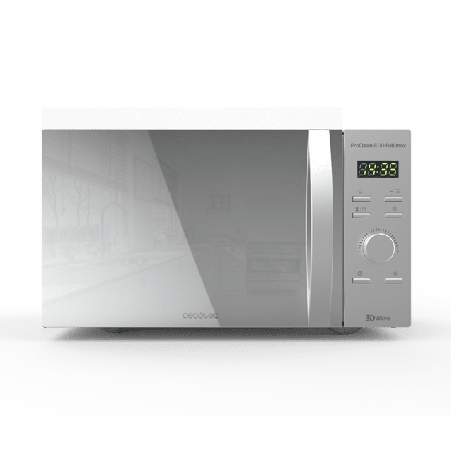 Cecotec ProClean 8110. Microondas con Grill de 1000 W Capacidad de 28l Revestimiento Ready2Clean Grill 1000W 5 Niveles Funcionamiento 8 Programas Temporizador 60 min Pantalla LED Microondas 28 L con grill  