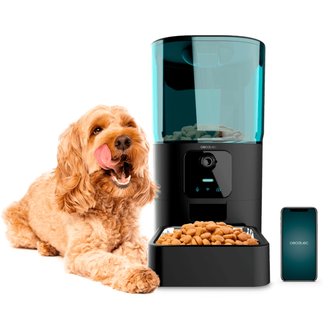 Cecotec Pumba 6000 Purrfect Meal Smart Vision Comedero automático para mascotas con control wifi cámara grabadora de voz con 6 litros de capacidad y control de porciones. Comedero automático wifi y cámara