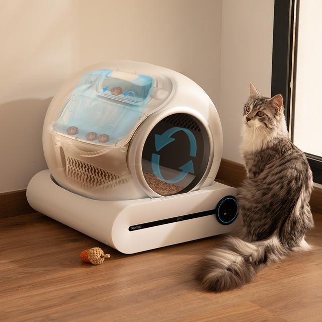 Cecotec Pumba 8000 CleanKitty Smart Arenero Con Autolimpieza Triple Sistema De Desodorización Control Por Wifi Y Pantalla Silencioso Y Seguro Con Sensor De Infrarrojos. Arenero Para Gatos Autolimpiable