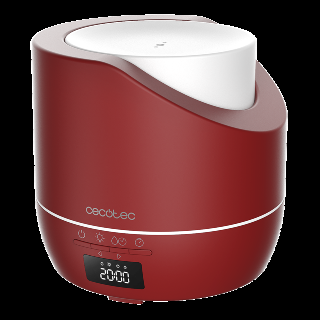 Cecotec PureAroma 500 Smart Garnet. Difusor de aroma con Capacidad 500ml Pantalla LED Temporizador 12h Despertador 3 Modos de funcionamiento Cobertura 30m2 Humidificador