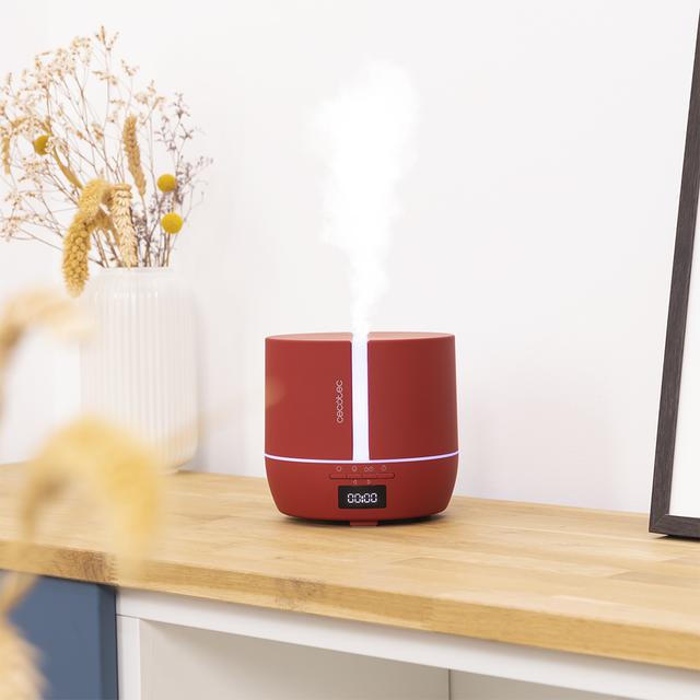 Cecotec PureAroma 550 Connected Garnet. Difusor De Aromas Con Capacidad 500ml Pantalla LED Altavoz Control Por Bluetooth App Temporizador 12h 3 Modos De Funcionamiento Cobertura 30m2 Difusor De Aromas 
