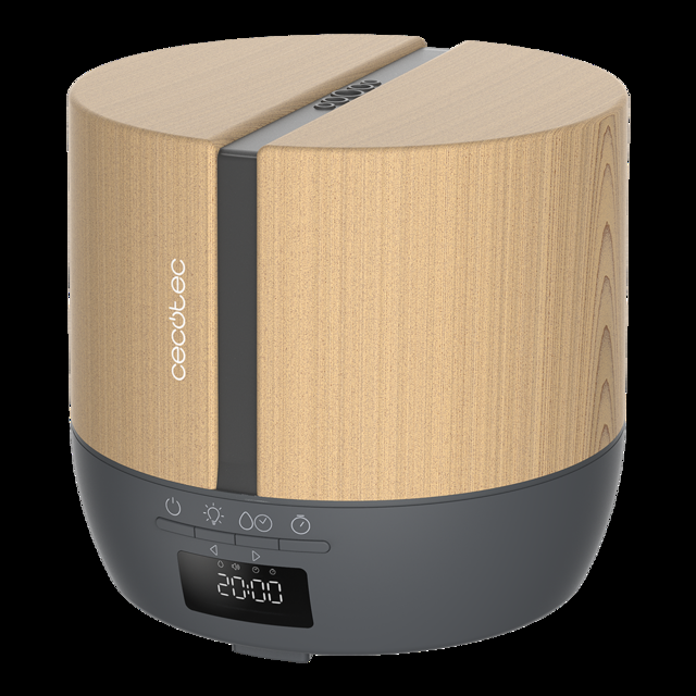 Cecotec PureAroma 550 Connected Grey Woody. Difusor De Aromas De Capacidad 500ml Pantalla LED Altavoz Control Por Bluetooth App Temporizador 12h 3 Modos De Funcionamiento Cobertura 30m2 Humidificador Y Altavoz Bluetooth