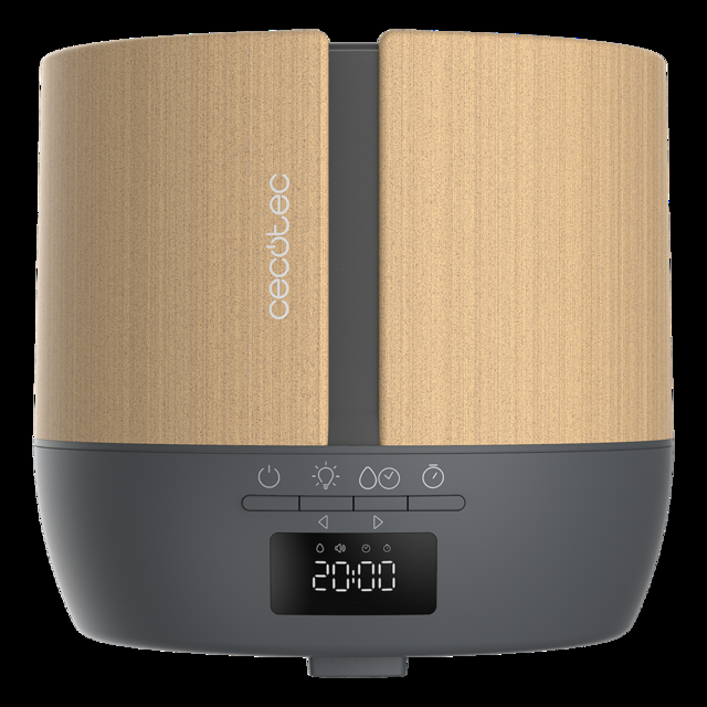 Cecotec PureAroma 550 Connected Grey Woody. Difusor De Aromas De Capacidad 500ml Pantalla LED Altavoz Control Por Bluetooth App Temporizador 12h 3 Modos De Funcionamiento Cobertura 30m2 Humidificador Y Altavoz Bluetooth