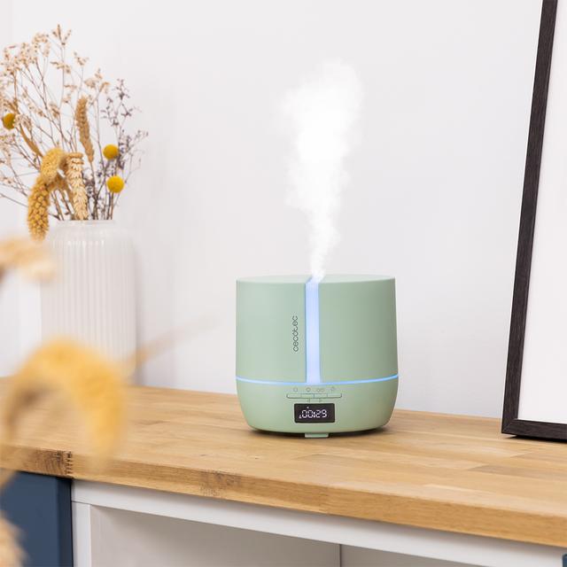 Cecotec PureAroma 550 Connected Sky. Difusor De Aromas Con Capacidad 500ml Pantalla LED Altavoz Control Por Bluetooth App Temporizador 12h 3 Modos De Funcionamiento Cobertura 30m2 Humidificador Y Altavoz Bluetooth