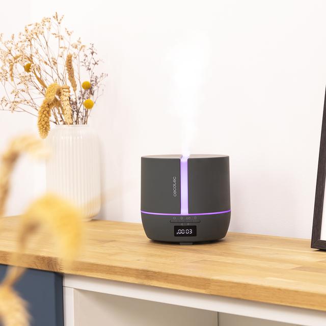 Cecotec PureAroma 550 Connected Stone. Difusor De Aromas Con Capacidad 500ml Pantalla LED Altavoz Control Por Bluetooth App Temporizador 12h 3 Modos De Funcionamiento Cobertura 30m2 Humidificador Y Altavoz Bluetooth