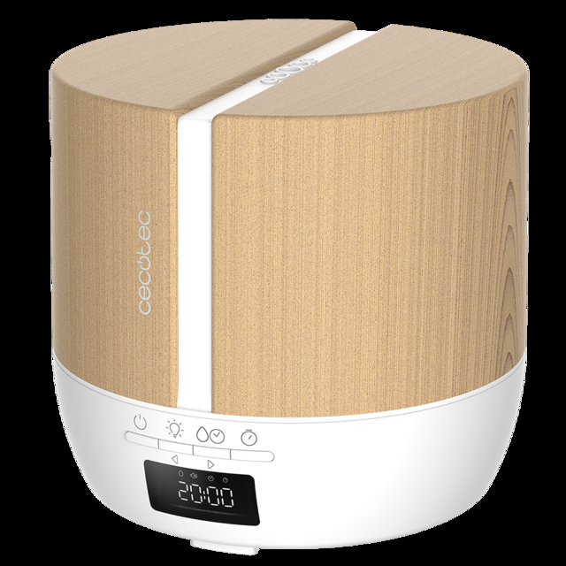 Cecotec PureAroma 550 Connected White Woody. Difusor De Aromas Con Capacidad 500ml Pantalla LED Altavoz Control Por Bluetooth App Temporizador 12h 3 Modos De Funcionamiento Cobertura 30m2 Humidificador Y Altavoz Bluetooth