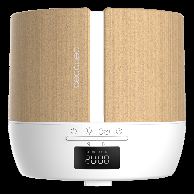 Cecotec PureAroma 550 Connected White Woody. Difusor De Aromas Con Capacidad 500ml Pantalla LED Altavoz Control Por Bluetooth App Temporizador 12h 3 Modos De Funcionamiento Cobertura 30m2 Humidificador Y Altavoz Bluetooth