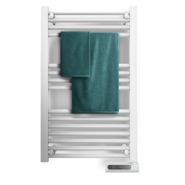 Cecotec Radiador Toallero Eléctrico Bajo Consumo Ready Warm 9100 Smart Towel M White 500 W Pantalla LED Control Táctil Temporizador 3 Modos De Funcionamiento 2 Sistemas De SeguridadToallero Eléctrico De Fluido