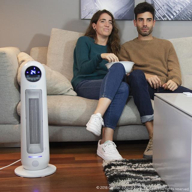 Cecotec Ready Warm 10100 Smart Ceramic De Diseño Con 2200 W Mando A Distancia Pantalla Digital Y 3 Modos Con Termostato Regulable. Calefactor Cerámico 2200 W