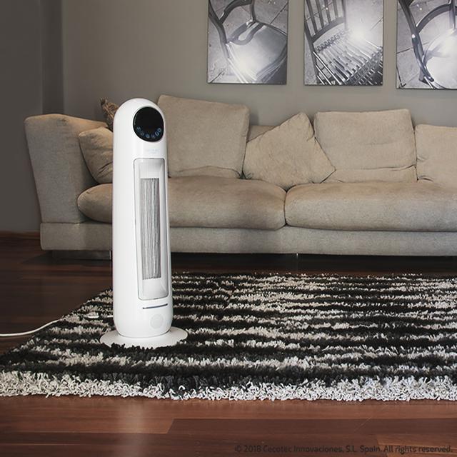 Cecotec Ready Warm 10100 Smart Ceramic De Diseño Con 2200 W Mando A Distancia Pantalla Digital Y 3 Modos Con Termostato Regulable. Calefactor Cerámico 2200 W