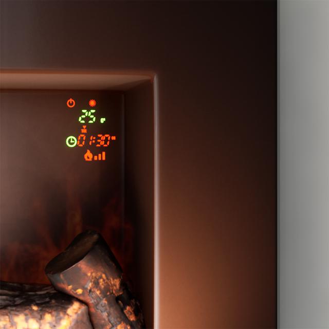 Cecotec Ready Warm 2200 Curved Flames Chimenea Eléctrica Decorativa De 22” Con Máxima Potencia De 2000 W. Dos Intensidades 1000 W Y 2000 W. Mando A Distancia. Panel Curvo De Cristal Templado. Llama Independiente Y Ajustable.