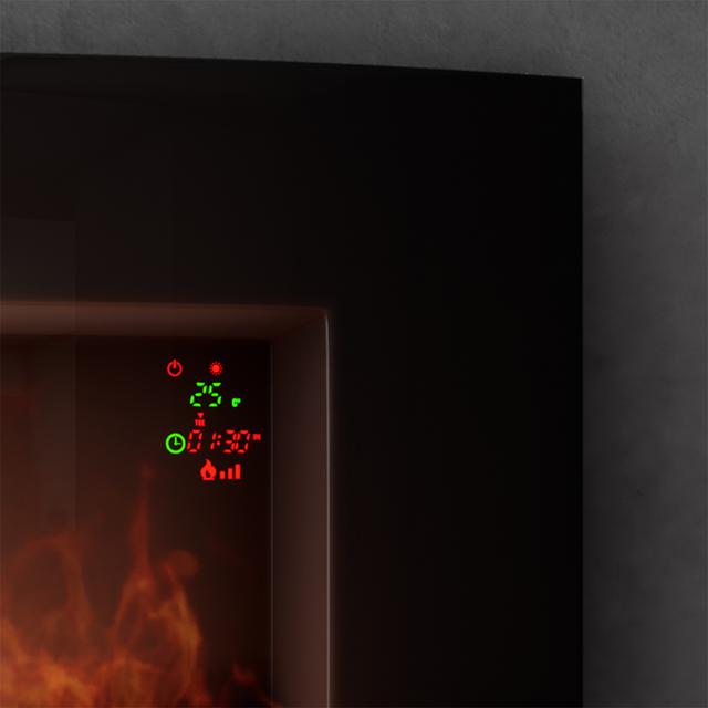 Cecotec Ready Warm 3500 Curved Flames Decorativa De 35” Con Máxima Potencia De 2000 W. Dos Intensidades 1000 W Y 2000 W. Mando A Distancia. Panel Curvo De Cristal Templado. Llama Independiente Y Ajustable. Temporizador Semana