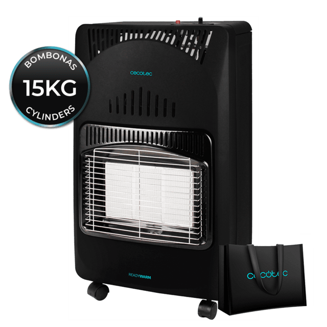 Cecotec Ready Warm 4000 Slim Fold + Estufa De Gas Plegable Con 4200 W 3 Niveles De Potencia Bolsa De Transporte 4 Ruedas Bombonas De 15 Kg Encendido Piezoeléctrico Y Triple Sistema De Seguridad. Estufa de gas plegable