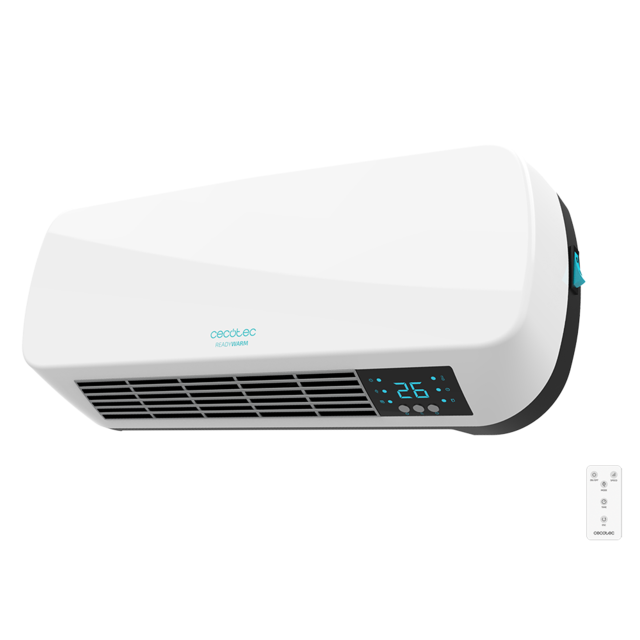 Cecotec Ready Warm 5200 Box Ceramic Calefacor cerámico de baño con 2000 W pantalla LED mando a distancia y protección IPX2. Calefactor Cerámico Pared