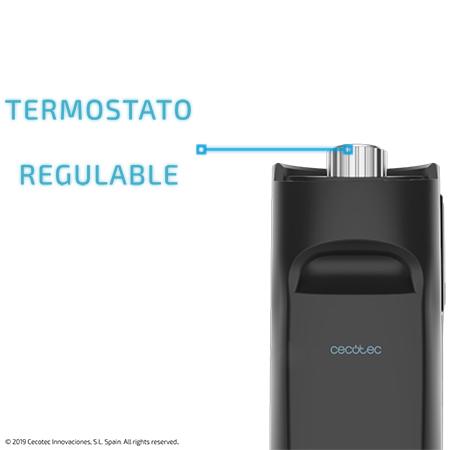 Cecotec Ready Warm 6600 Turbo Convection Plus M. Radiador Eléctrico Bajo Consumo Con Turboventilador 2000 W Termostato Regulable 4 Modos Soporte De Pie Protección Sobrecalentamiento Silencioso 20 M2 Radiador Convector Eléctri