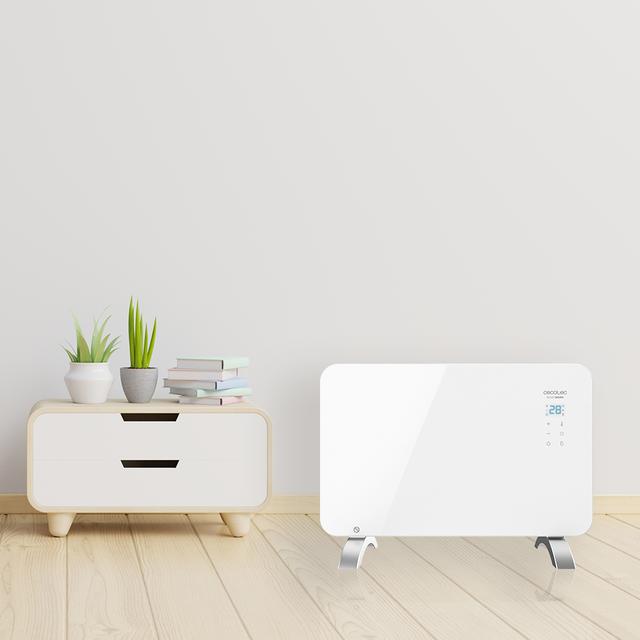 Cecotec Ready Warm 6650 Crystal Connection Convector De 1000 W Con Placa De Cristal Y Wi-Fi. Radiador Convector Eléctrico Wi-Fi 1000 W