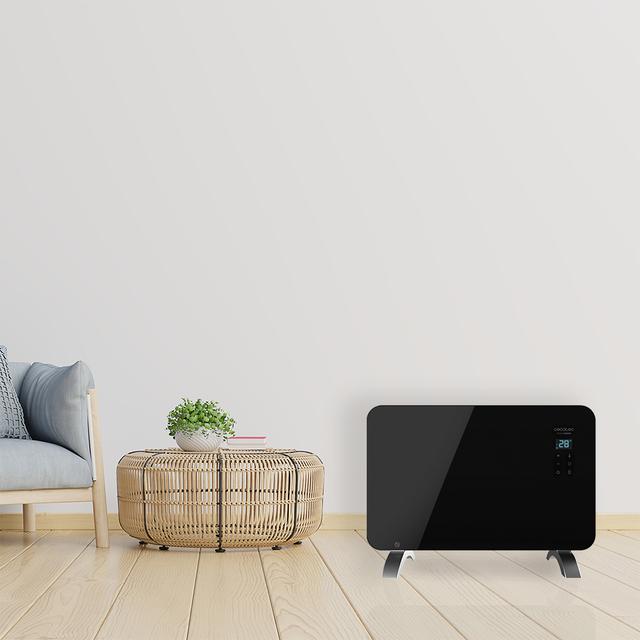 Cecotec Ready Warm 6670 Crystal Connection Convector De 1000 W Con Placa De Cristal Y Wi-Fi. Radiador Convector Eléctrico Wi-Fi 1000 W