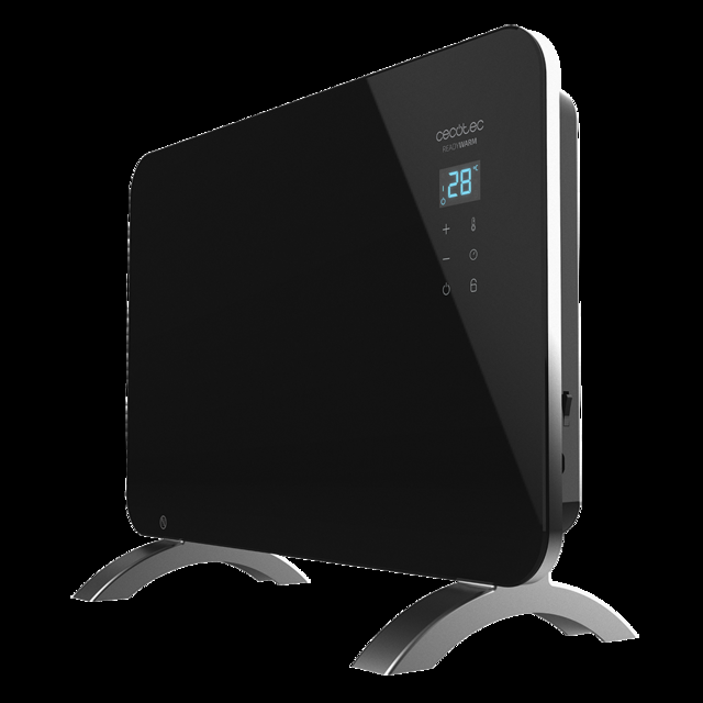 Cecotec Ready Warm 6670 Crystal Connection Convector de 1000 W con placa de cristal y Wi-Fi. Radiador convector eléctrico Wi-Fi 1000 W