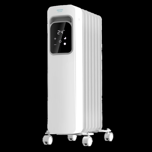 Cecotec Ready Warm 7000 Touch De 7 Elementos Con 1500 W Pantalla Lcd Control Táctil 3 Modos Temporizador Máximo Confort Y Seguridad. Radiador de aceite de 7 elementos  