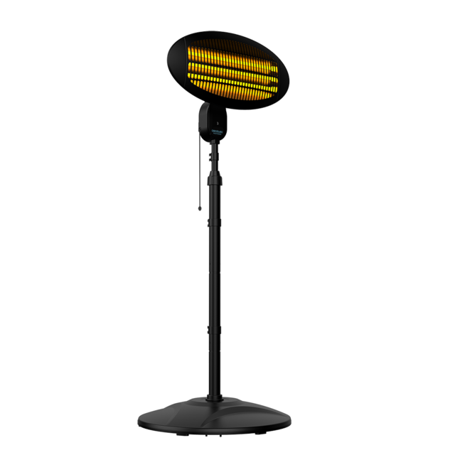 Cecotec Ready Warm 8100 Power Quartz Calefactor Halógeno De Pie O Pared Para Exterior Con 2000 W De Potencia. Cuarzo. IPX4. 3 Niveles De Potencia. Altura Regulable. Calefactor / Estufa Exterior Eléctrica  