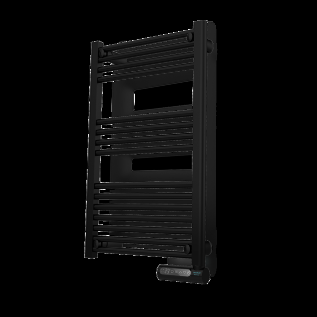Cecotec Ready Warm 9100 Smart Towel Black de fluido con 500 pantalla LED control táctil programador semanal 3 modos temperatura seleccionable y máxima seguridad con IP24. Toallero eléctrico de fluido con 500 W pantalla LED y