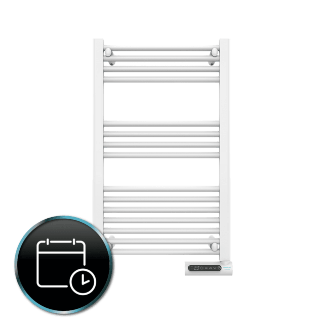 Cecotec Ready Warm 9100 Smart Towel White de fluido con 500 pantalla LED control táctil programador semanal 3 modos temperatura seleccionable y máxima seguridad con IP24. Toallero eléctrico de fluido con 500 W pantalla LED y