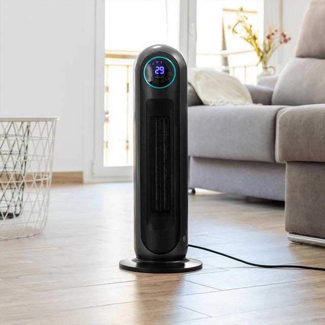 Cecotec ReadyWarm 10150 Smart Ceramic Pro Calefactor Cerámico De 2200 W Con Mando A Distancia Pantalla LED Selección De Temperatura Temporizador Oscilación 3 Modos Y Triple Sistema De Seguridad. Calefactor Cerámico