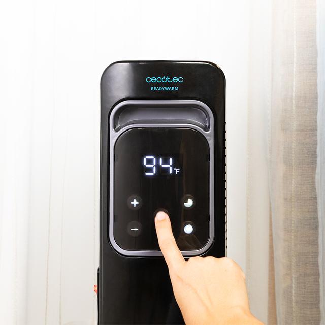 Cecotec ReadyWarm 11000 Touch Black De 11 Elementos Con 2500 W Pantalla Lcd Mando A Distancia 3 Modos Temporizador Máximo Confort Y Seguridad. Radiador De Aceite Con 11 Elementos  
