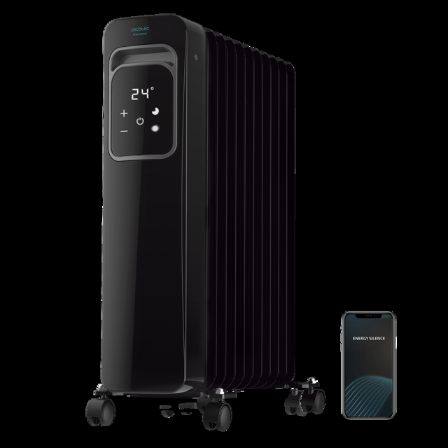 Cecotec ReadyWarm 11000 Touch Connected Black De 11 Elementos Con 2500 W Control Por Wi-Fi Pantalla Lcd Control Táctil 3 Modos Temporizador Máximo Confort Y Seguridad. Radiador de aceite 11 elementos