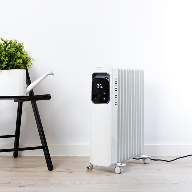 Cecotec ReadyWarm 11000 Touch De 11 Elementos Con 2500 W Pantalla Lcd Mando A Distancia 3 Modos Temporizador Máximo Confort Y Seguridad. Radiador De Aceite De 11 Elementos