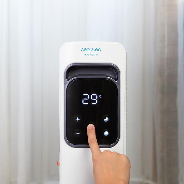 Cecotec ReadyWarm 11000 Touch De 11 Elementos Con 2500 W Pantalla Lcd Mando A Distancia 3 Modos Temporizador Máximo Confort Y Seguridad. Radiador De Aceite De 11 Elementos