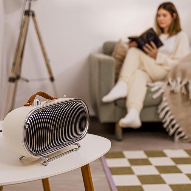 Cecotec ReadyWarm 1500 Ceramic Calefactor Cerámico De Sobremesa Con 1500 W Diseño Retro Termostato Regulable Y 2 Modos De Funcionamiento. Calefactor Cerámico De Sobremesa