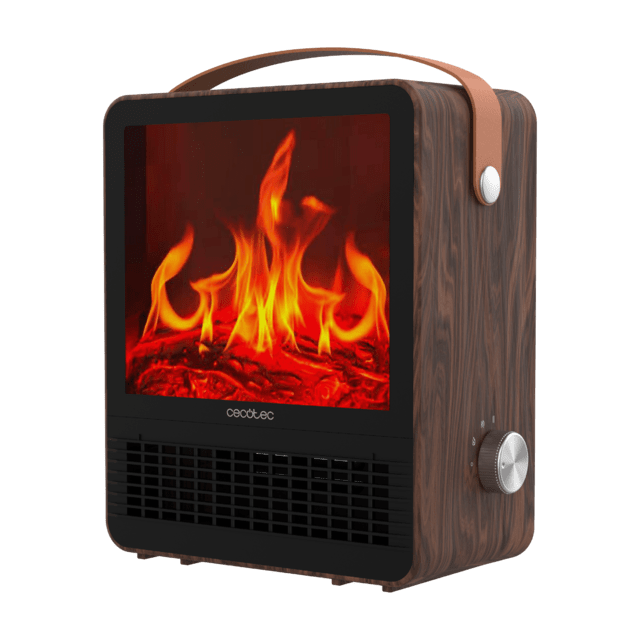 Cecotec ReadyWarm 1500 Ceramic Flames Calefactor cerámico de sobremesa con 1500 W Luz con efecto llamas termostato regulable y 2 modos de funcionamiento. Calefactor cerámico