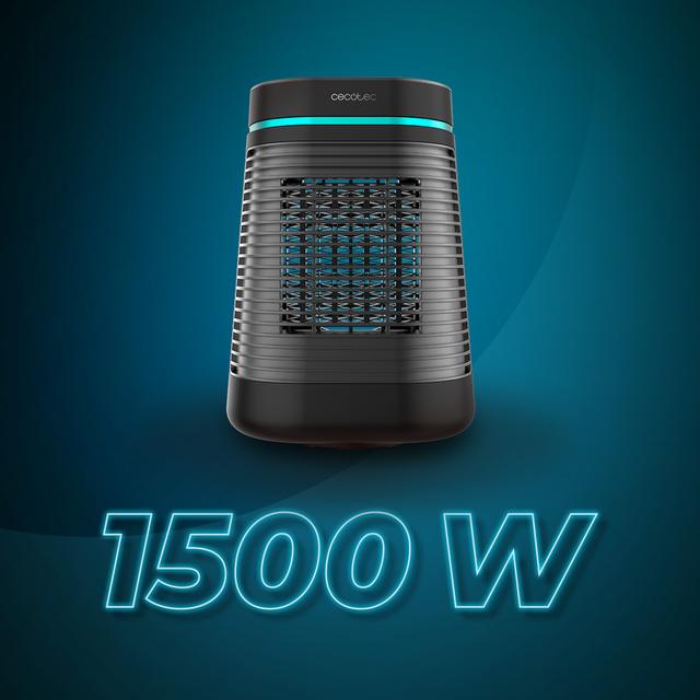 Cecotec ReadyWarm 1550 Max Ceramic Rotate Black Calefactor Cerámico De Sobremesa Con 1500 W Oscilación Termostato Regulable Y 3 Modos De Funcionamiento. Calefactor Cerámico De Sobremesa