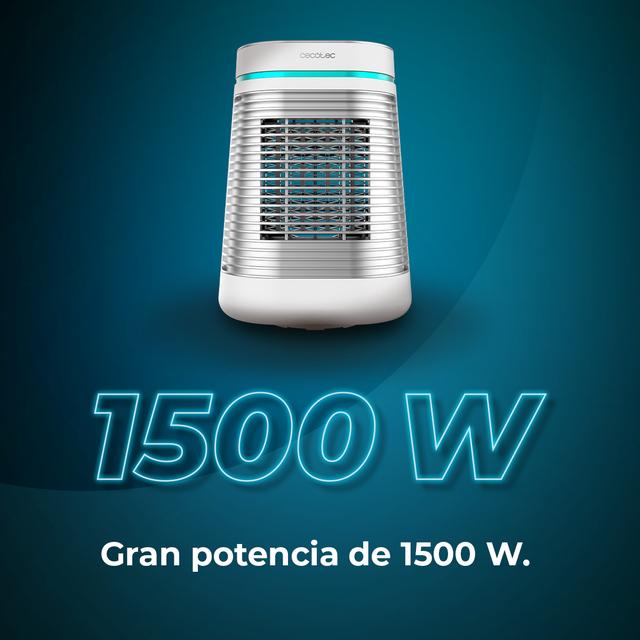 Cecotec ReadyWarm 1550 Max Ceramic Rotate Smart White Calefactor Cerámico De Sobremesa Con 1500 W Oscilación Pantalla Digital Termostato Regulable Y 3 Modos De Funcionamiento. Calefactor Cerámico De Sobremesa