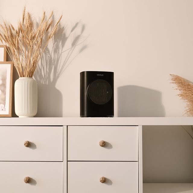 Cecotec ReadyWarm 1570 Max Ceramic Rotate Smart Black Calefactor Cerámico De Sobremesa Con 1500 W Oscilación Pantalla Digital Termostato Regulable Y 3 Modos De Funcionamiento. Calefactor Cerámico De Sobremesa 1500 W