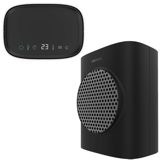 Cecotec ReadyWarm 1570 Max Ceramic Smart Black Calefactor Cerámico De Sobremesa Con 1500 W Pantalla Digital Termostato Regulable Y 3 Modos De Funcionamiento. Calefactor Cerámico De Sobremesa 1500 W