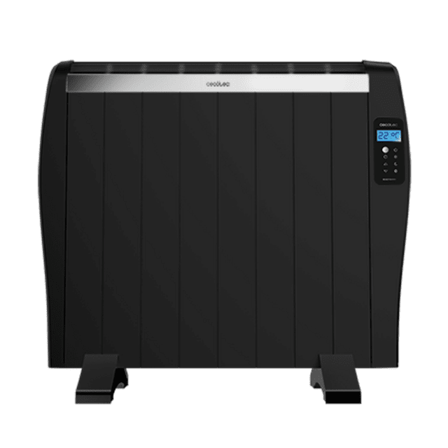 Cecotec ReadyWarm 1800 Thermal Black Emisor Térmico Con 8 Elementos Y 1200 W Pantalla LCD Mando A Distancia Temporizador Programable Selección De Temperatura Cobertura De 15 M² Y Máxima Seguridad. Emisor Térmico