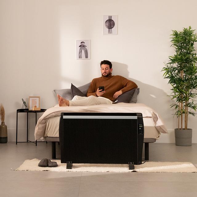 Cecotec ReadyWarm 2500 Thermal Black Emisor Térmico Con 12 Elementos Y 1800 W Pantalla LCD Mando A Distancia Temporizador Programable Selección De Temperatura Cobertura De 25 M² Y Máxima Seguridad. Emisor Térmico