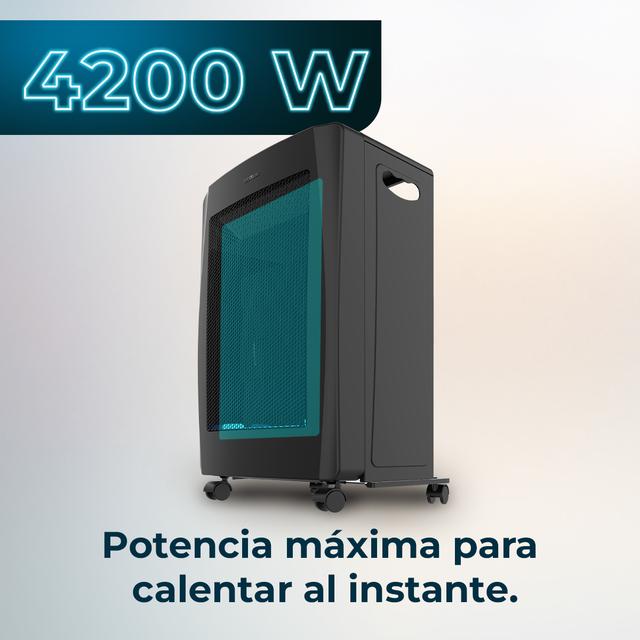 Cecotec ReadyWarm 4200 BlueFlame Portatil Estufa De Gas De Llama Azul Plegable Con 4200 W 2 Niveles De Potencia Encendido Piezoeléctrico Y Triple Sistema De Seguridad. Estufa De Gas