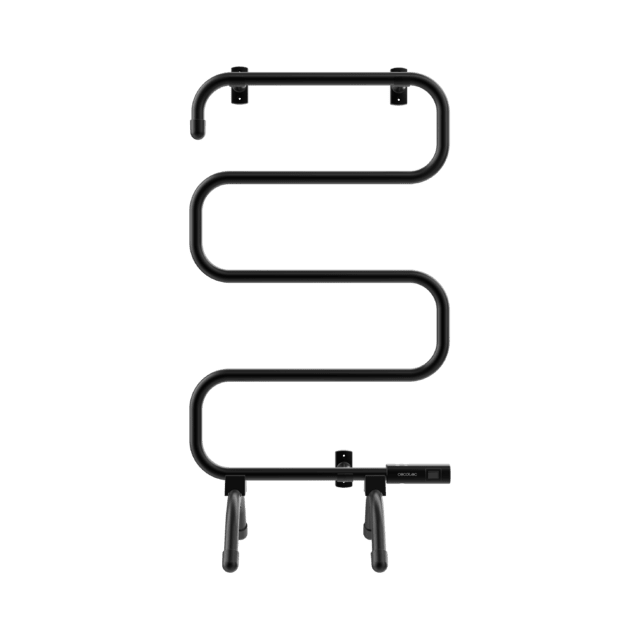 Cecotec ReadyWarm 5000 Towel Black Radiador Toallero Eléctrico Bajo Consumo ReadyWarm 5000 Towel Black 100 W Indicador De Luz Sistemas De Seguridad Suelo Y Pared Radiador Toallero Eléctrico