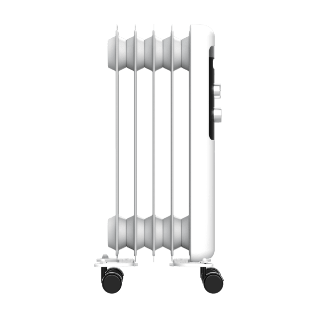 Cecotec ReadyWarm 550 Space White. Radiador Eléctrico De Aceite Con 5 Módulos Bajo Consumo 1000 W 3 Niveles De Potencia Sistema De Seguridad Ruedas 12 M2 Radiador Eléctrico