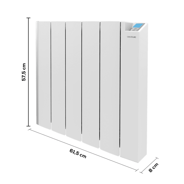 Cecotec ReadyWarm 6000 Thermal Ceramic Connected Emisor Térmico Con 1500W De Aluminio Fundido Y Tecnología Cerámica 6 Elementos 20 M² Control Por Wifi Pantalla LCD Programador Semanal 24/7 Protección IPX4 4 Modos Selección