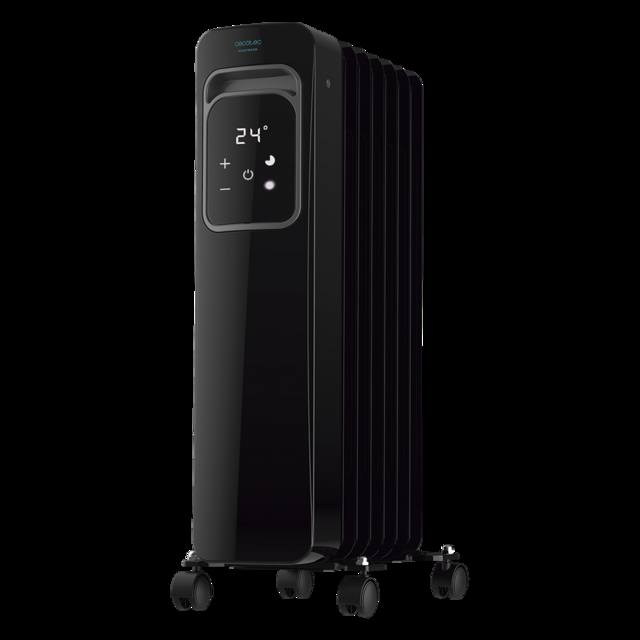 Cecotec ReadyWarm 7000 Touch Black De 7 Elementos Con 1500 W Pantalla Lcd Control Táctil 3 Modos Temporizador Máximo Confort Y Seguridad. Radiador de aceite de 7 elementos  