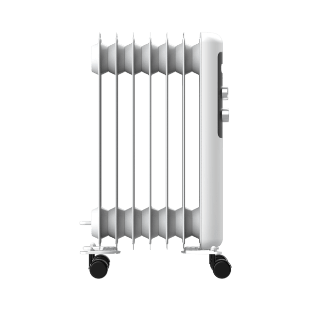 Cecotec ReadyWarm 750 Space White. Radiador Eléctrico De Aceite Con 7 Módulos Bajo Consumo 1500 W 3 Niveles De Potencia Sistema De Seguridad Ruedas 15 M2 Radiador Eléctrico De Aceite 